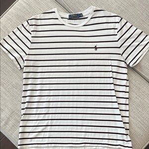 Polo by Ralph Lauren Men's Striped Tee in White and Black